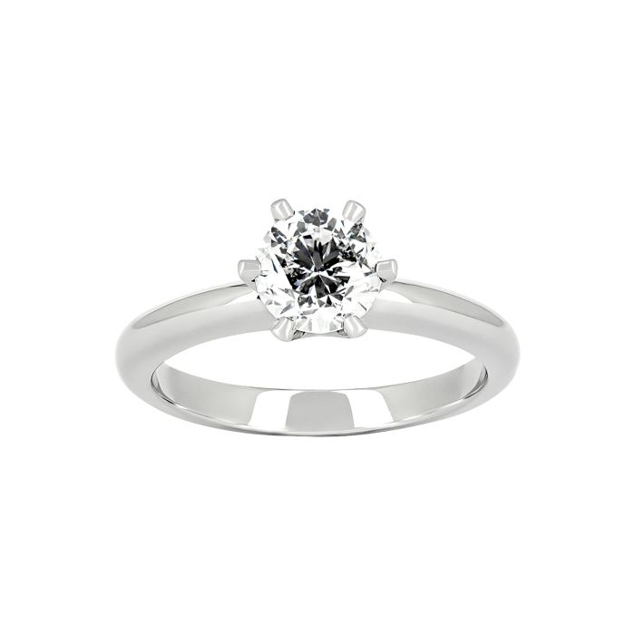 Кольцо женское для помолвки из белого золота с бриллиантом