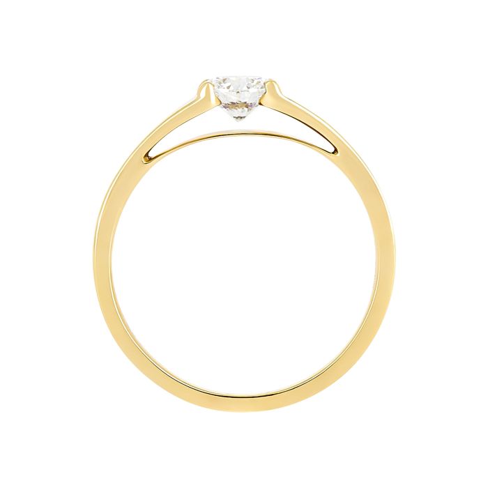 Кольцо из желтого золота с бриллиантом 1 ct