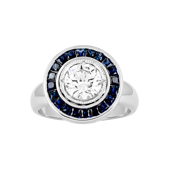 Кольцо из белого золота с круглым бриллиантом