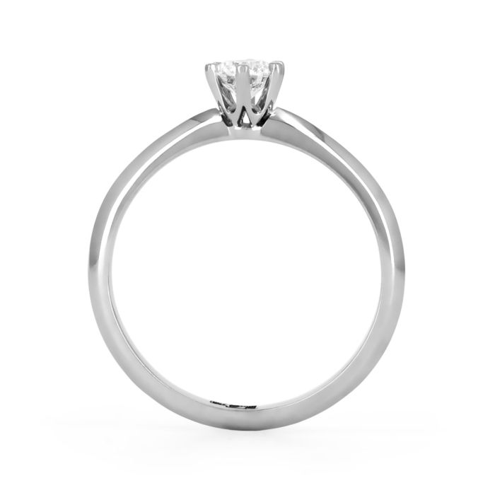 Помолвочное кольцо с бриллиантом и усиленной шинкой