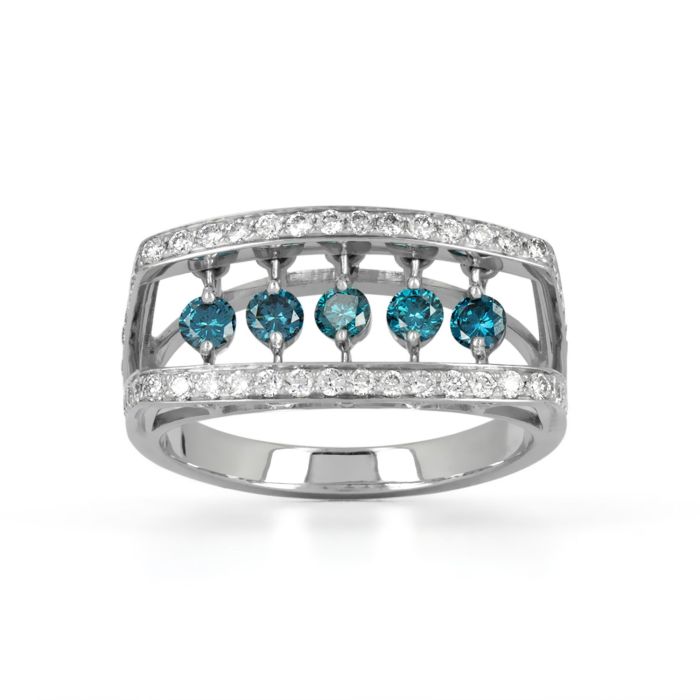 Кольцо с "танцующими" сапфирами