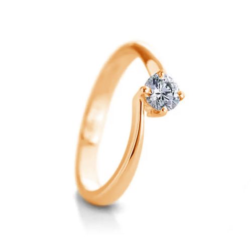 Помолвочное кольцо из красного золота 585 пробы с бриллиантом R-1