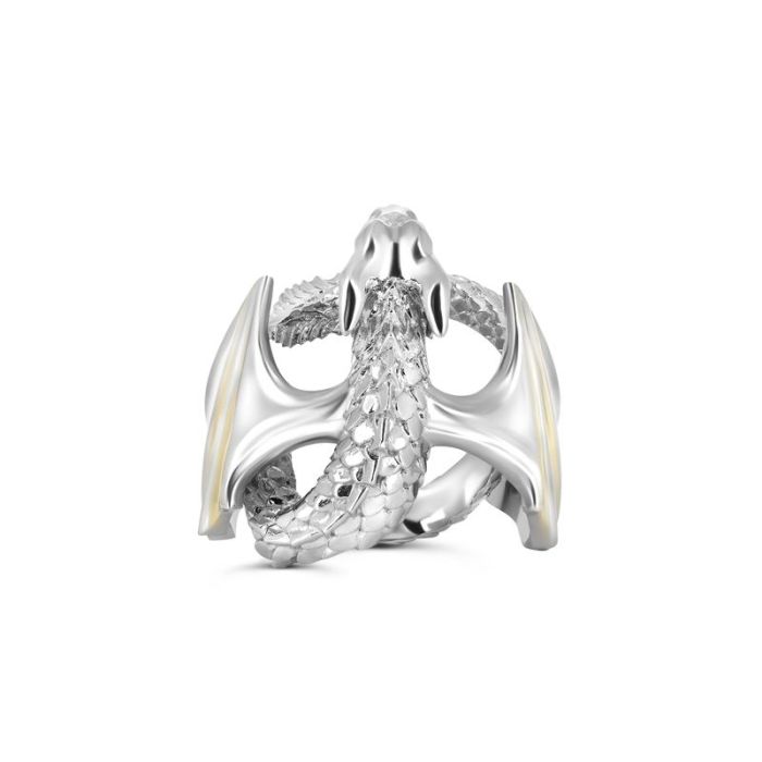 Мужской перстень в форме дракона из комбинированного золота