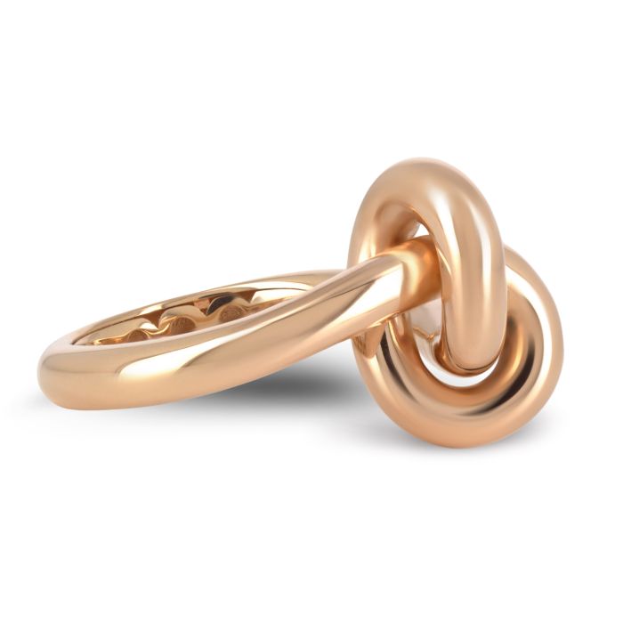 Кольцо "Узел" из розового золота 750 пробы