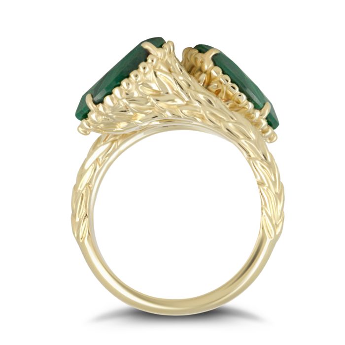 Фактурное кольцо с малахитом 