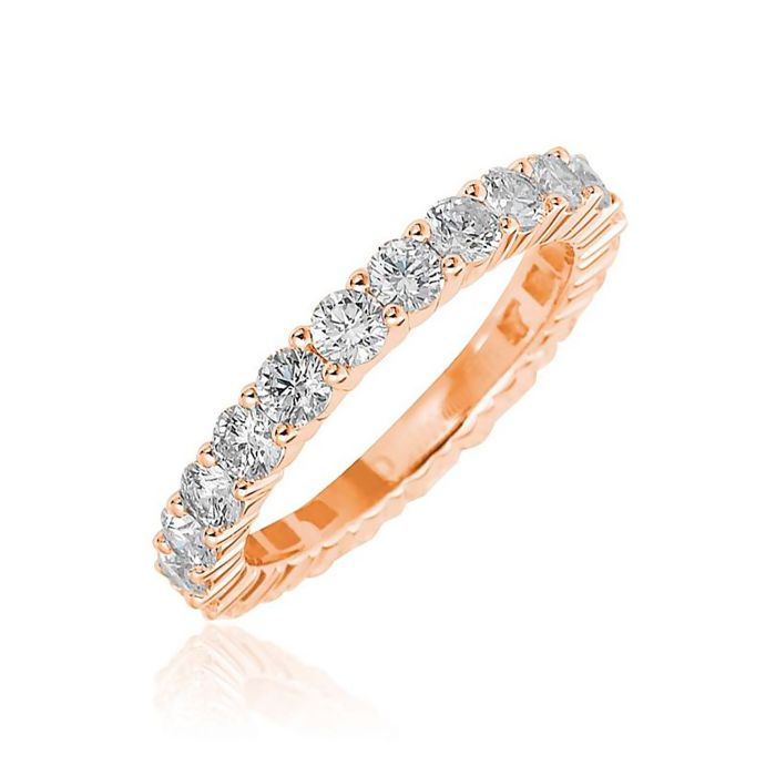 Кольцо из красного золота с бриллиантами по кругу К-27