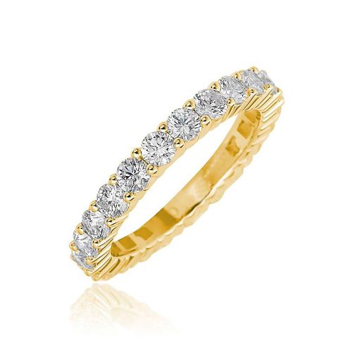 Кольцо из желтого золота с бриллиантами по всему кольцу К-27