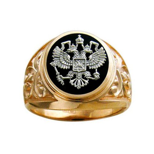 Печатка из комбинированного золота «Герб России»