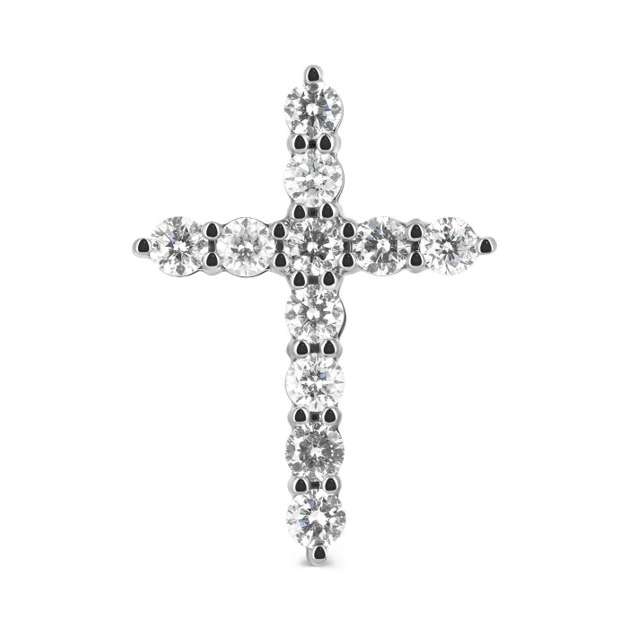 Платиновая подвеска в виде креста с бриллиантами