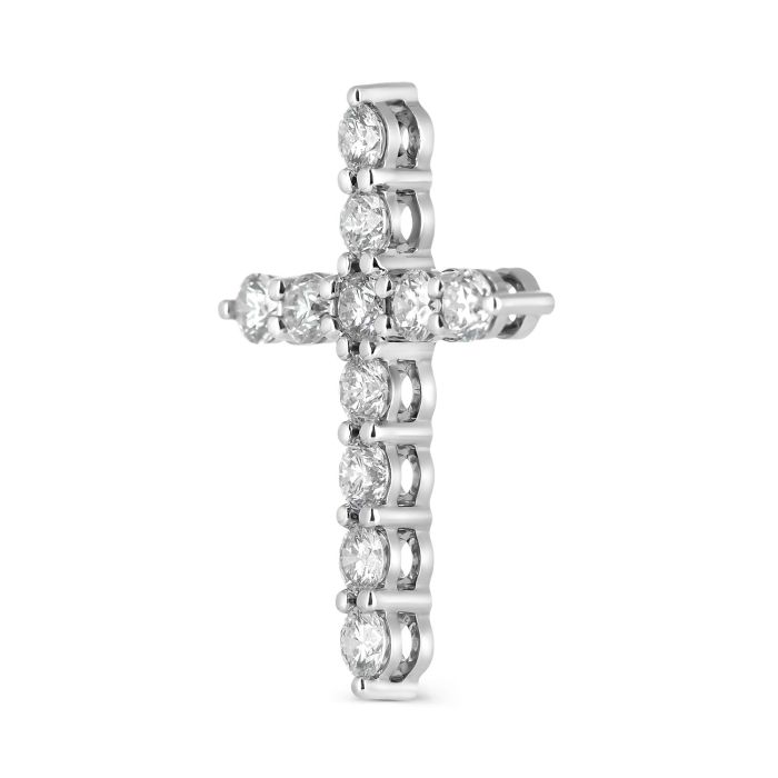 Платиновая подвеска в виде креста с бриллиантами