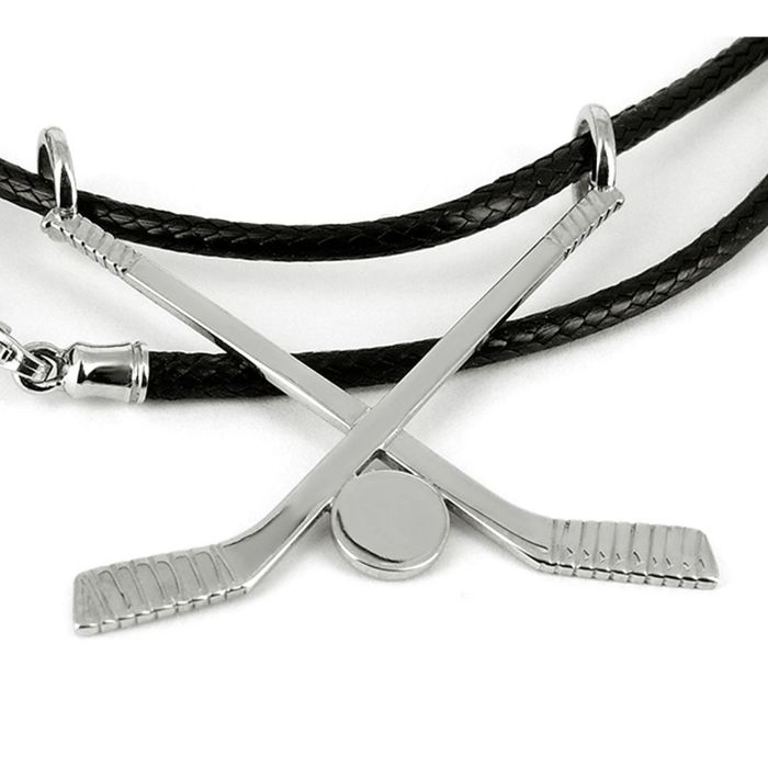 Подвеска из белого золота «Хоккейные клюшки»