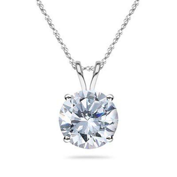 Кулон из белого золота с бриллиантом огранки «Круг»