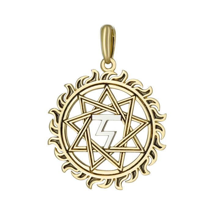 Подвеска «Солнце» из комбинированного золота