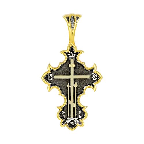 Православный крест из серебра с позолотой и чернением