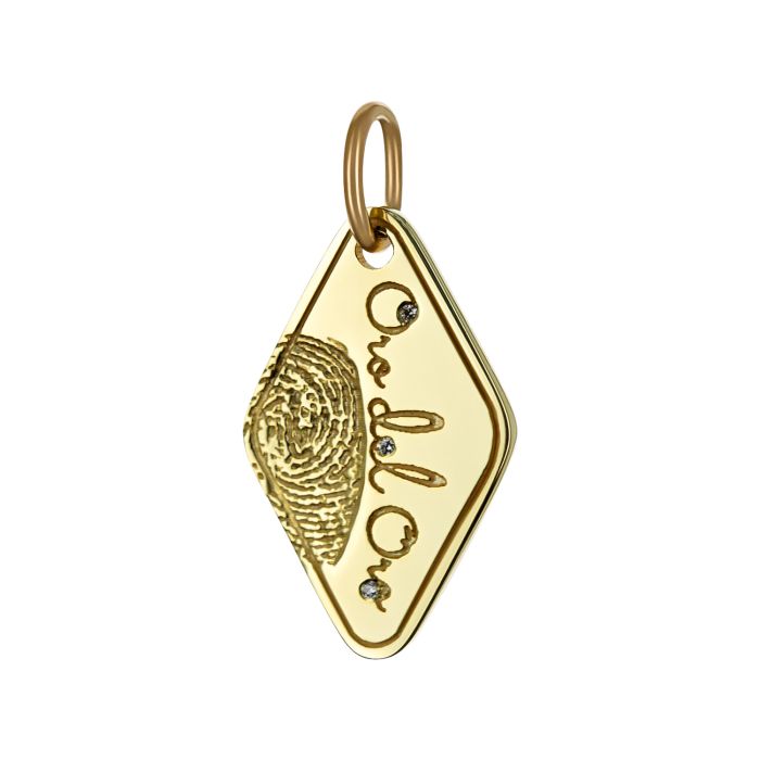 Подвеска из желтого золота с отпечатком пальца
