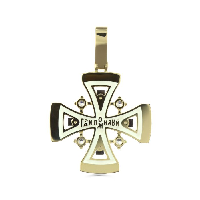 Православный крест с эмалью и бриллиантами