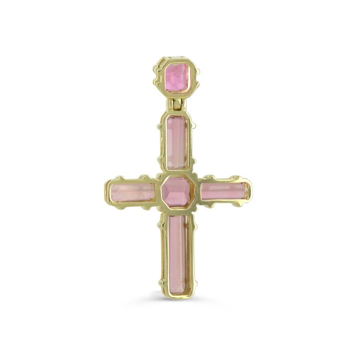 Крест с розовым турмалином