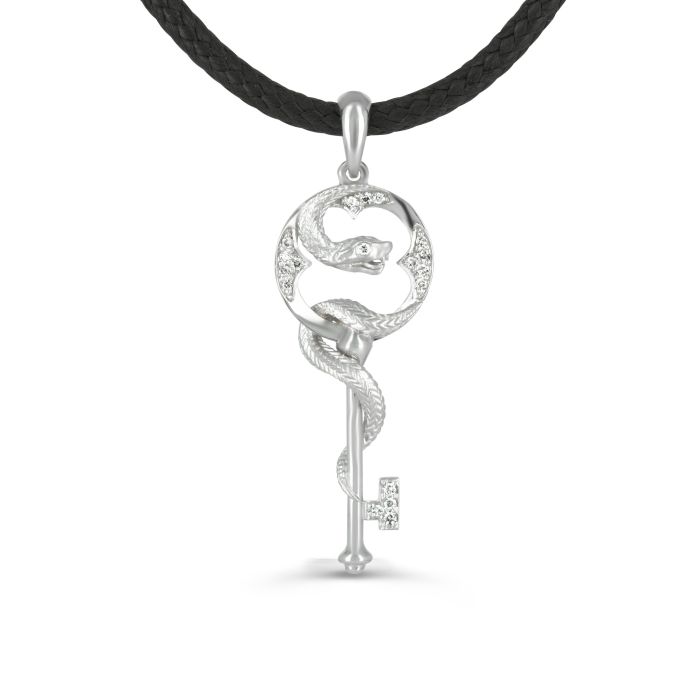 Серебряная подвеска «Посох Асклепия»