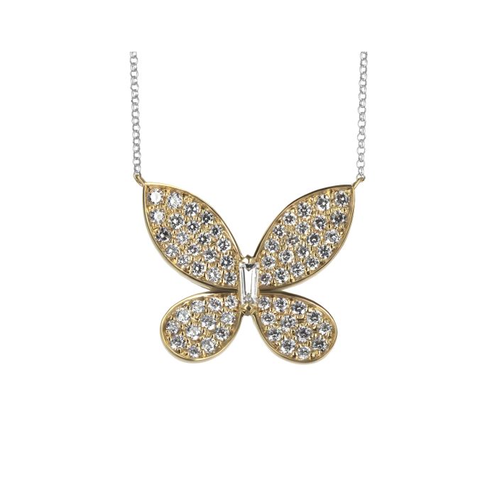 Подвеска «Бабочка» с бриллиантовым меле