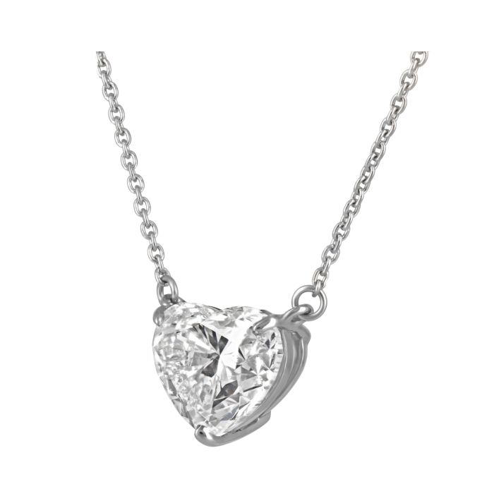 Подвеска из белого золота с бриллиантом огранки «Сердце» на заказ