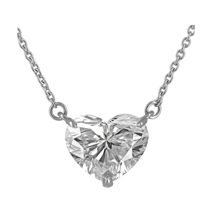 Подвеска из белого золота с бриллиантом огранки «Сердце» на заказ
