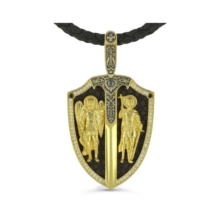 Православный крест широкий из желтого золота