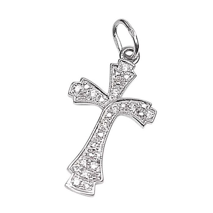 Золотой крест с бриллиантами  J-1