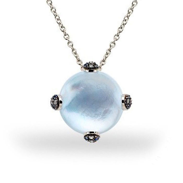 Золотой кулон с жемчугом и бриллиантами Q-15