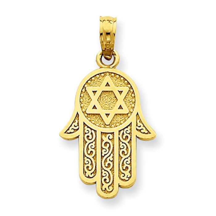 Кулон золотая хамса