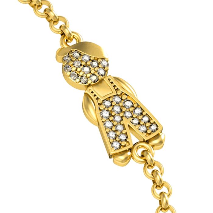 Золотой браслет с бриллиантами для мамы мальчика