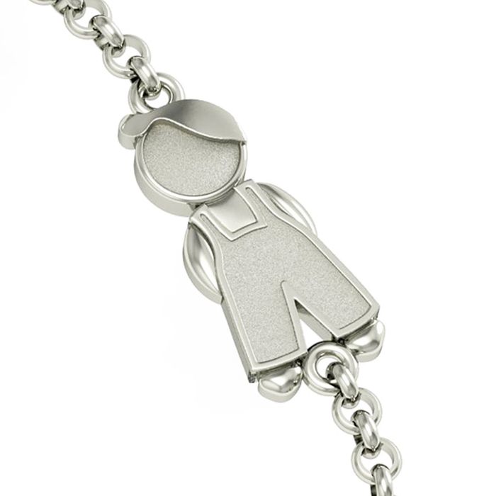 Браслет из белого золота с рельефной поверхностью «Мальчик»