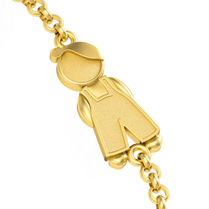 Браслет из желтого золота с рельефной поверхностью «Мальчик»