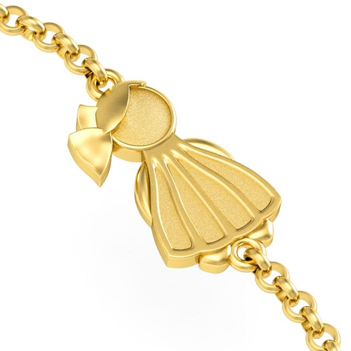 Браслет из желтого золота с рельефной поверхностью «Девочка»