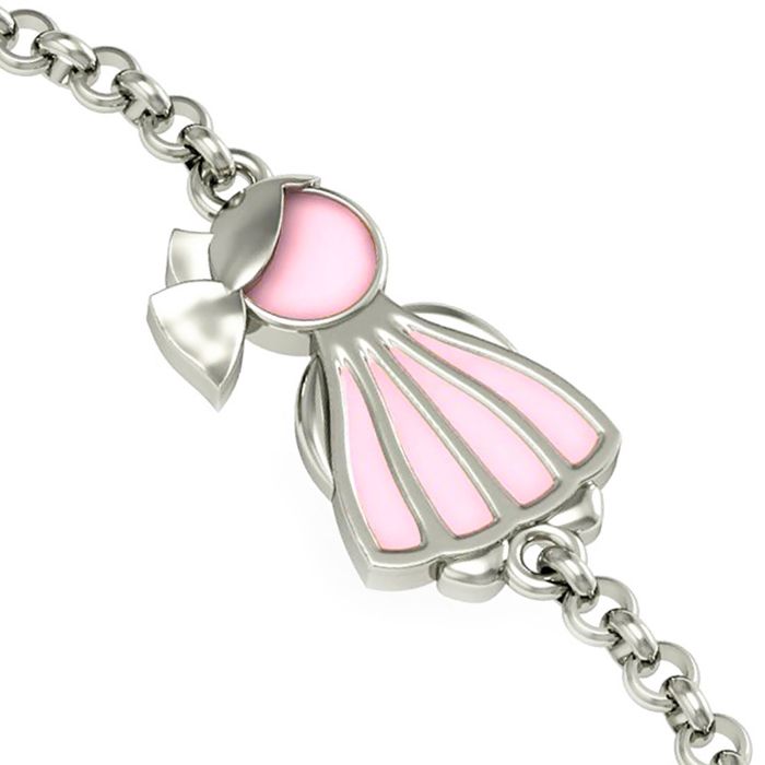 Браслет «Девочка» из белого золота с эмалью