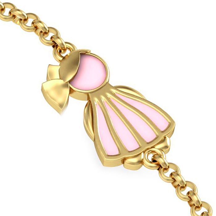 Браслет «Девочка» из белого золота с эмалью