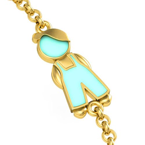 Браслет «Мальчик» из желтого золота с эмалью