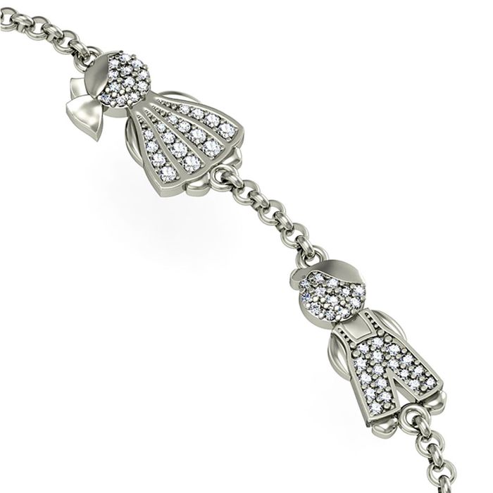 Золотой браслет с бриллиантами «Дети»