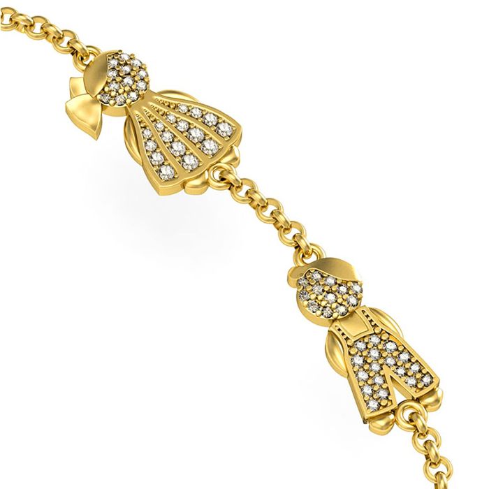 Золотой браслет с бриллиантами «Дети»