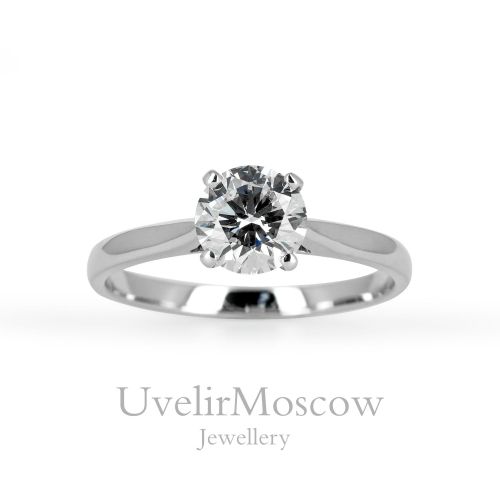 Золотое помолвочное кольцо с бриллиантом 0,4 карата