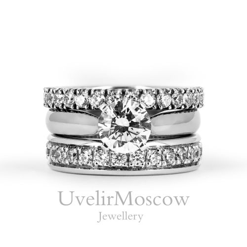 Сет из белого золота с бриллиантами
