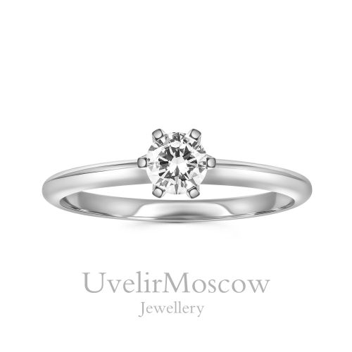Классическое помолвочное кольцо с бриллиантом огранки «Круг»