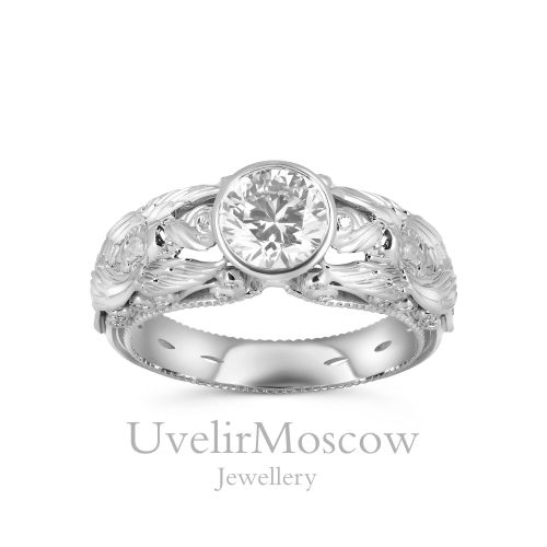 Золотое помолвочное кольцо в православной стилистике