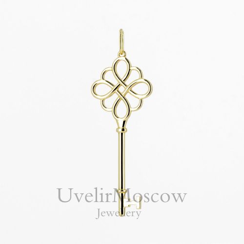 Золотая подвеска в виде ключика