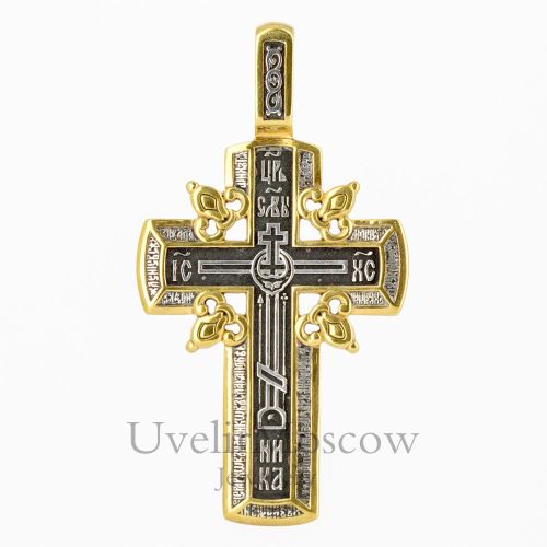 Православный крест из серебра с чернением