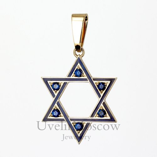 Подвеска из желтого золота в виде звезды Давида