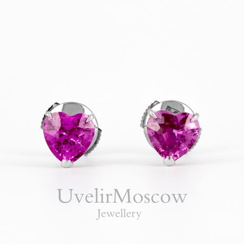 Нежные серьги-гвоздики из белого золота