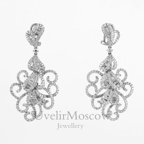 Серьги из белого золота в стиле «Graff»