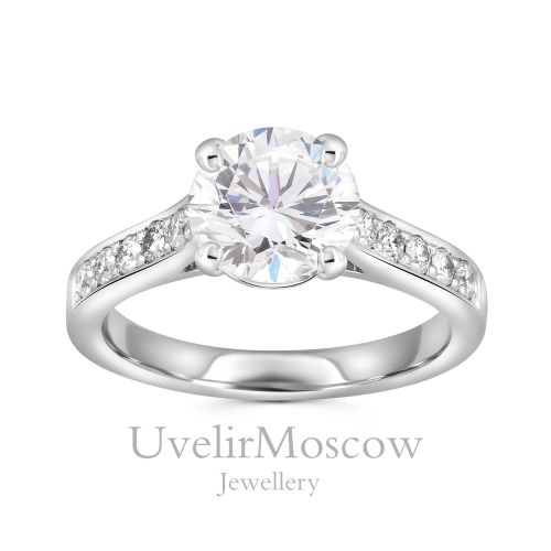 Кольцо для помолвки с бриллиантом огранки «Круг»