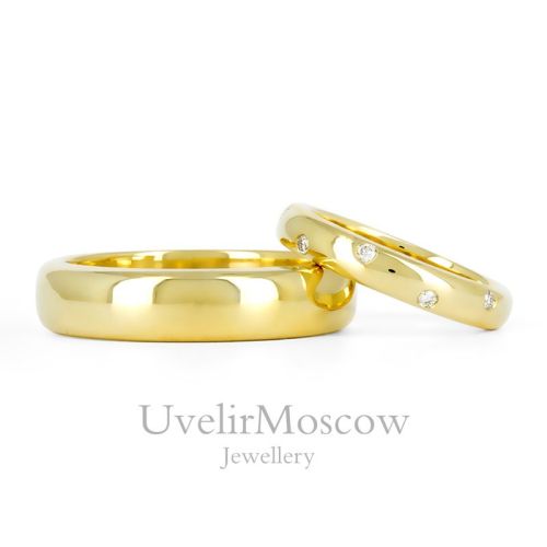 Обручальные кольца с бриллиантами в закрепке «Invisible»