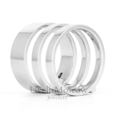 Широкое кольцо из белого золота